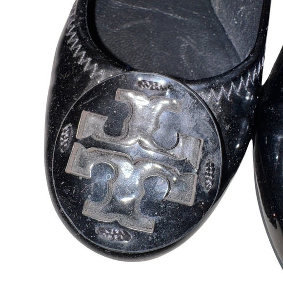TORY BURCH BLACK PATENT FLATS women’s slip on shoes size 6 - Picture 4 of 14